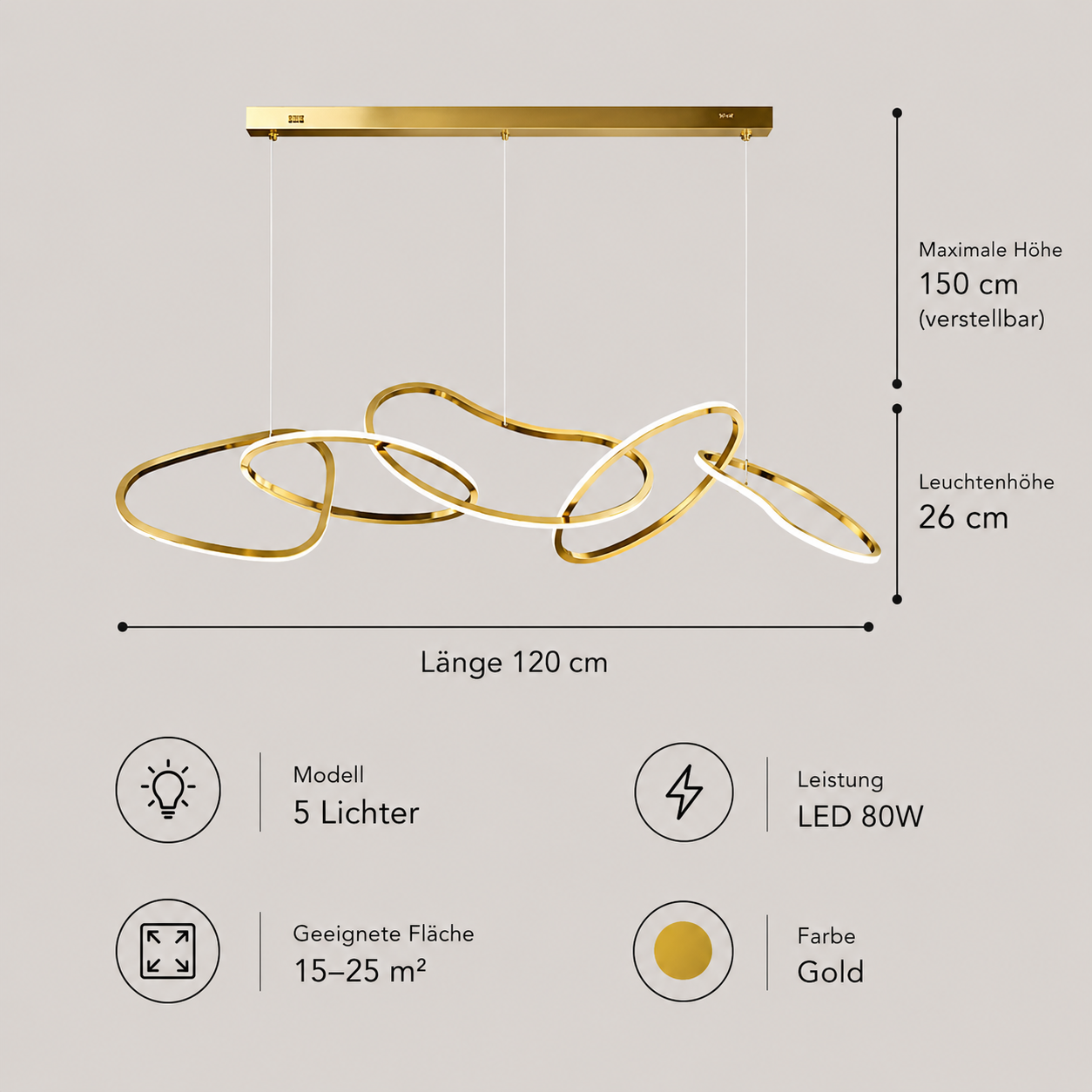 Saint-Germain – Design Pendelleuchte Metall Modern – Esstisch