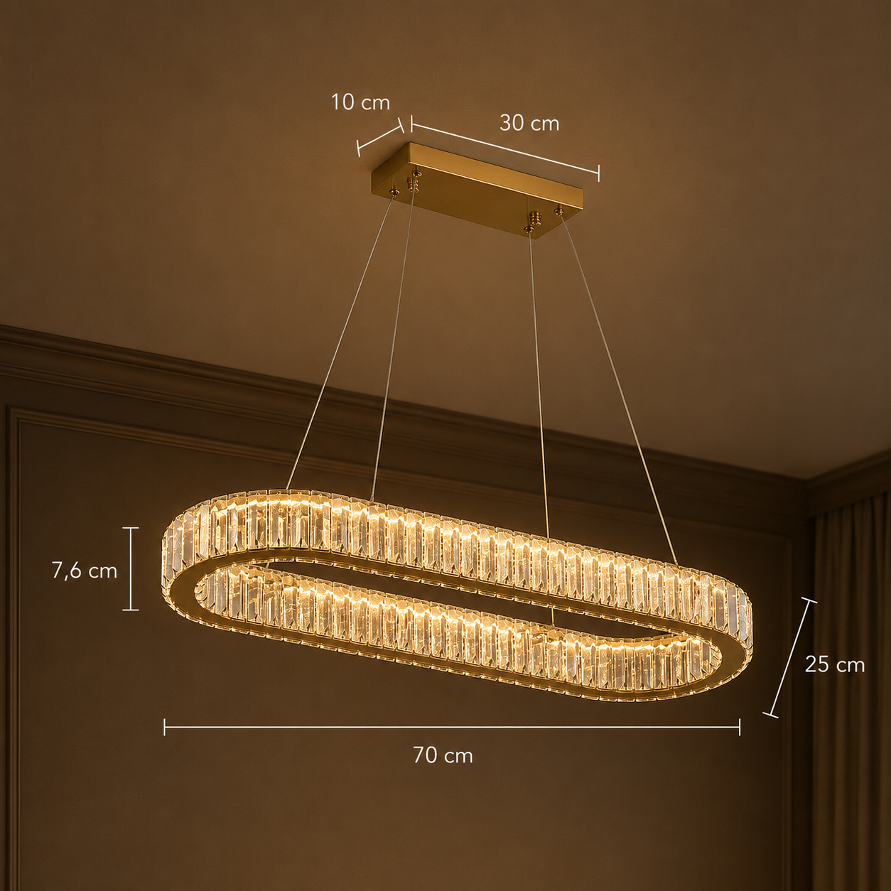 Versailles – Kristall Kronleuchter Gold Chrom – Modern