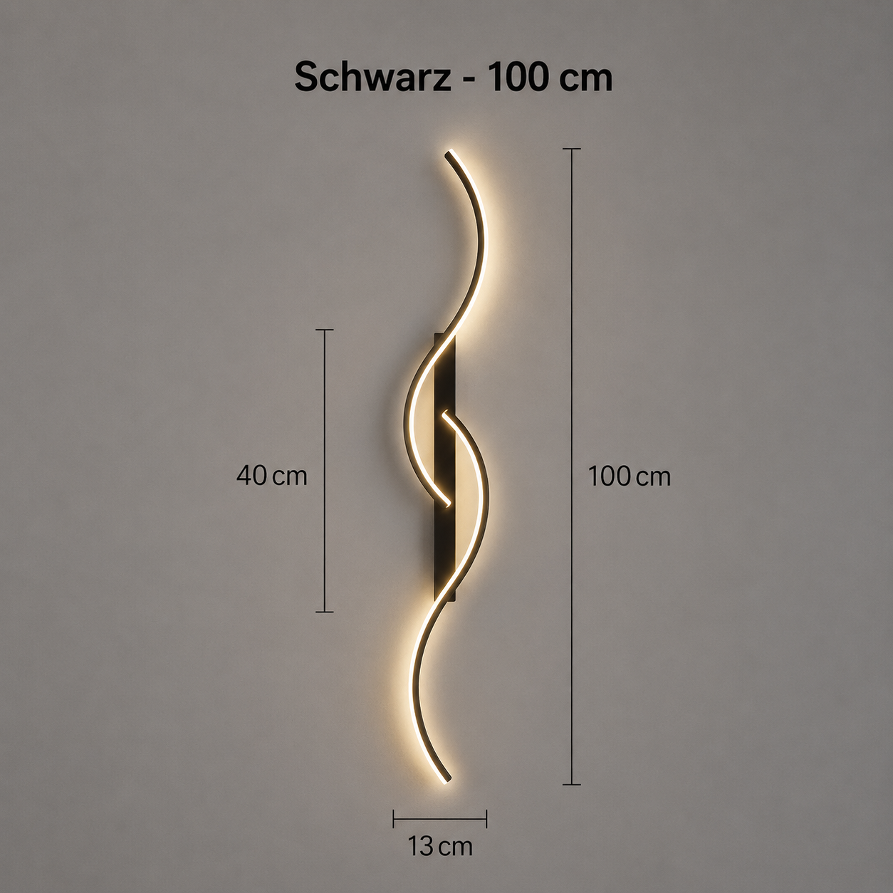 Élysée – LED Wandleuchte Vertikal Gold Schwarz