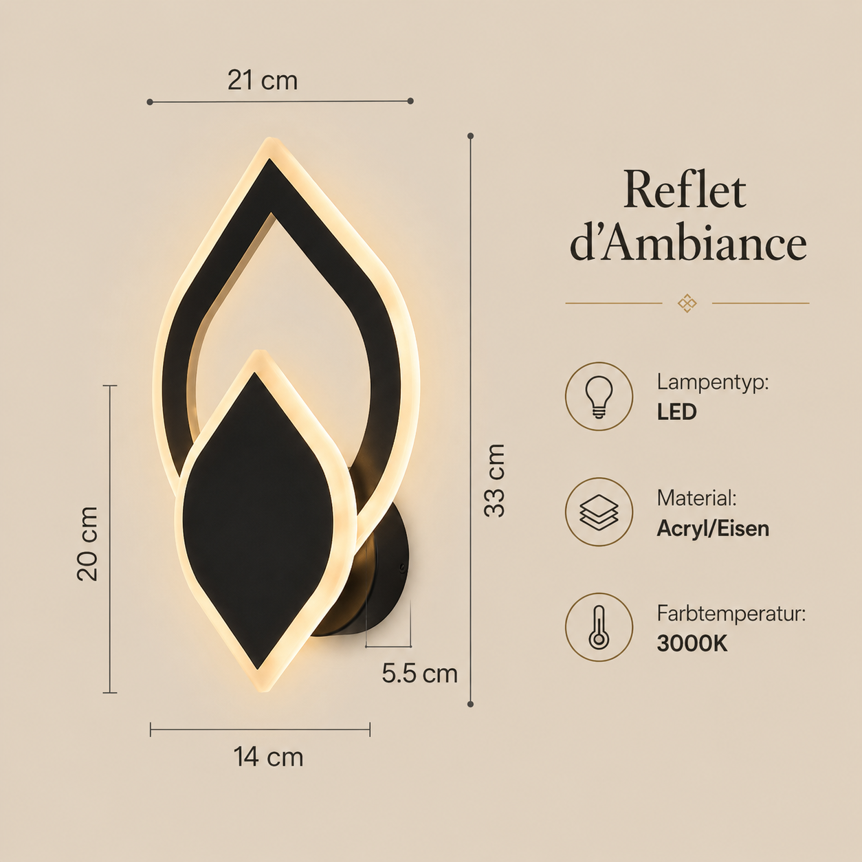 Reflet d’Ambiance Wandleuchte – architektonisch