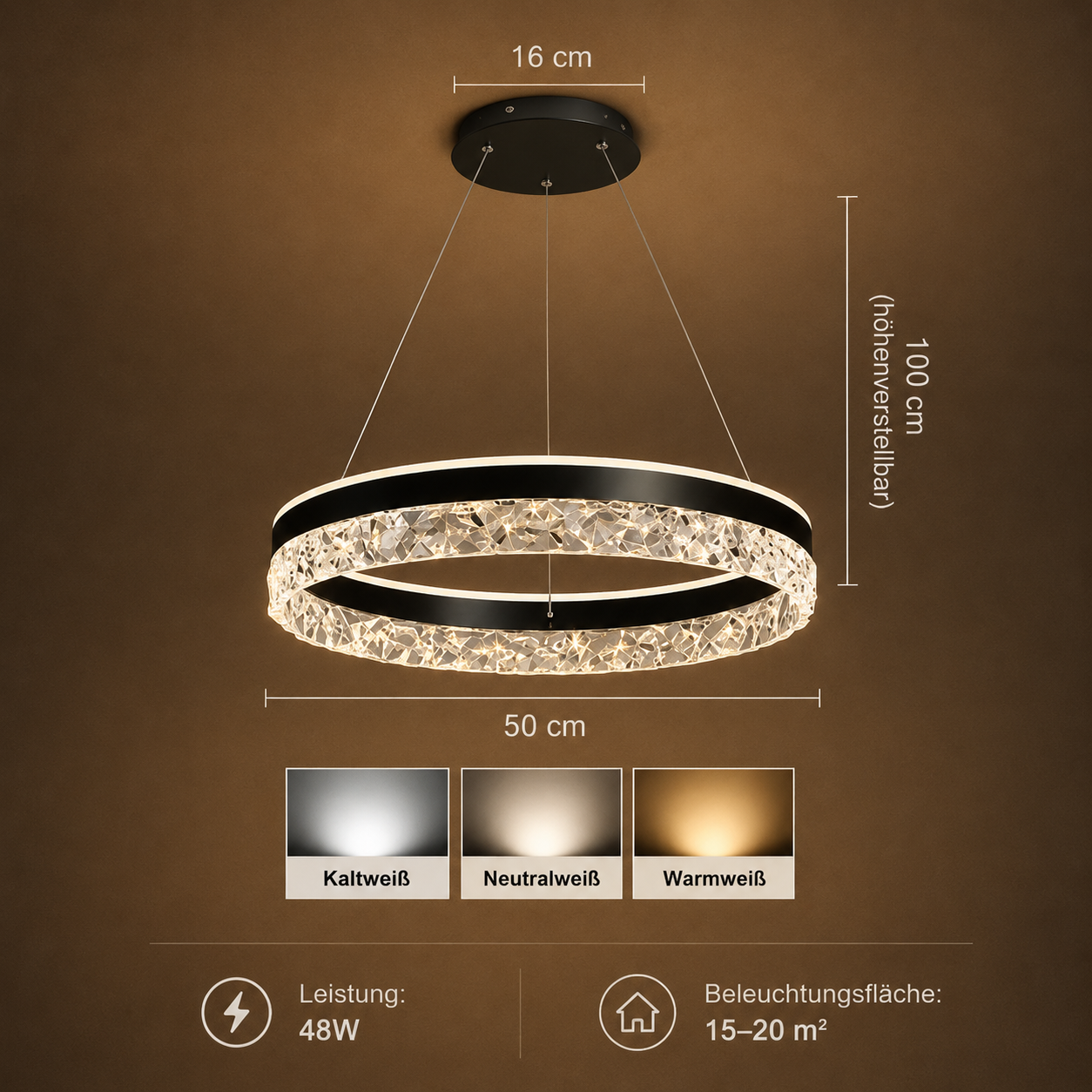 Rivoli – Deckenleuchte Modern Schwarz Weiß Gold