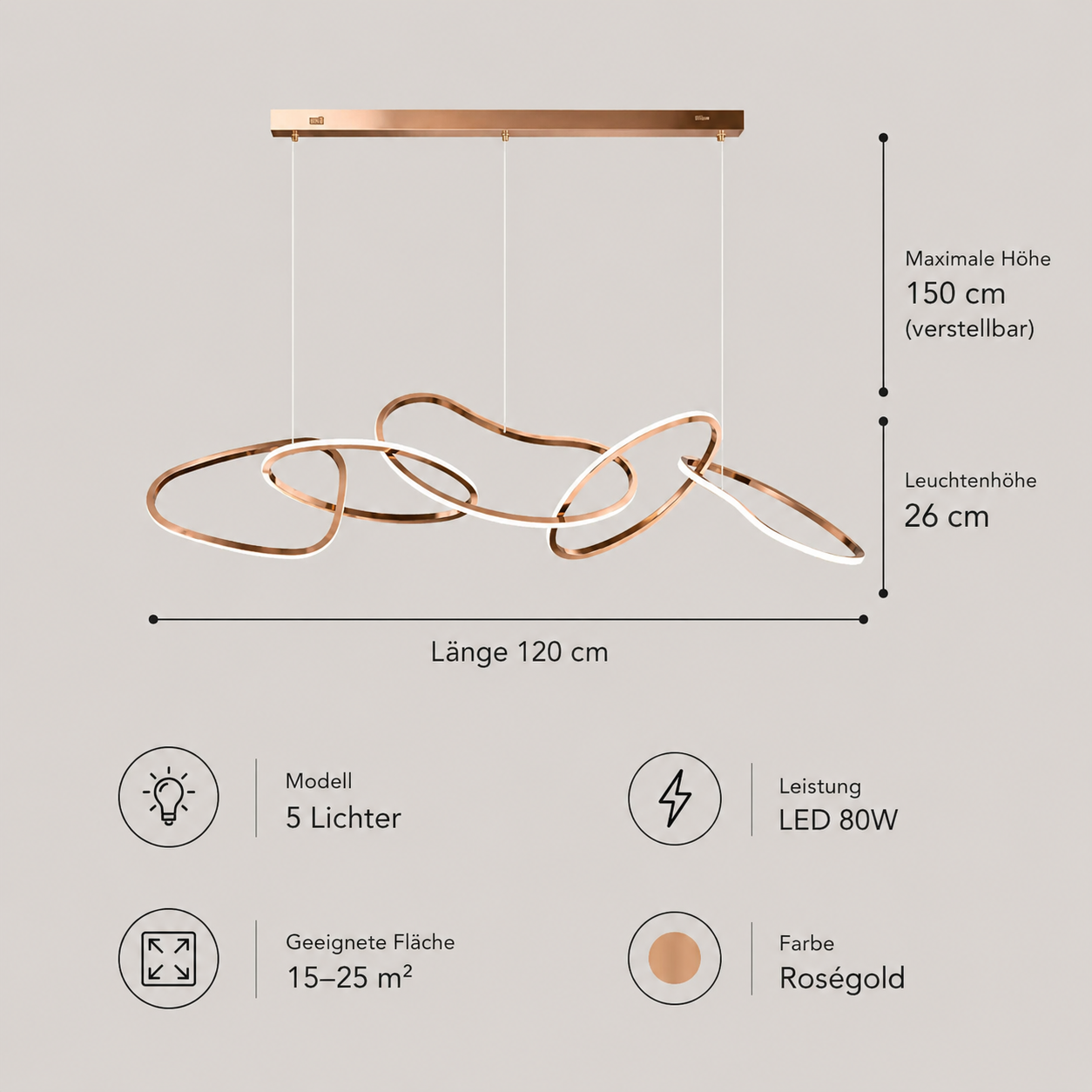 Saint-Germain – Design Pendelleuchte Metall Modern – Esstisch