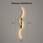 Élysée – LED Wandleuchte Vertikal Gold Schwarz