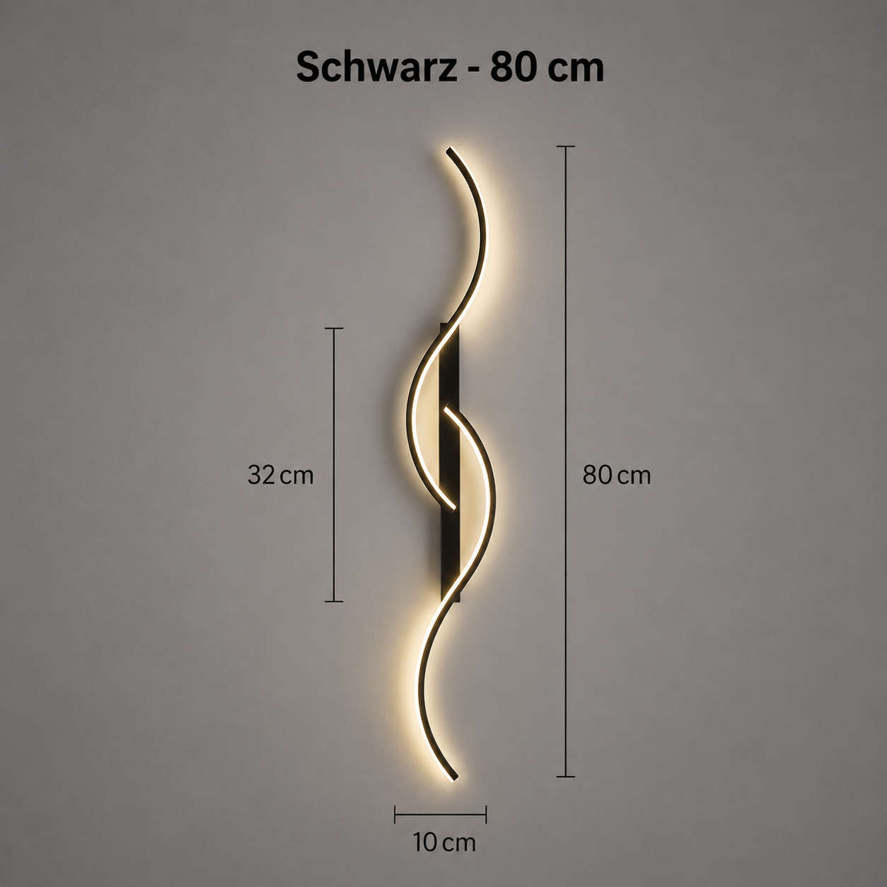 Élysée – LED Wandleuchte Vertikal Gold Schwarz