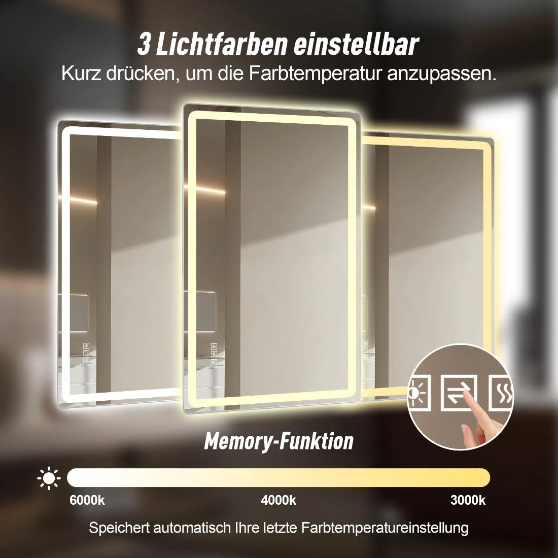 Rivelle LED-Spiegel – LED-Beleuchtung, dimmbar