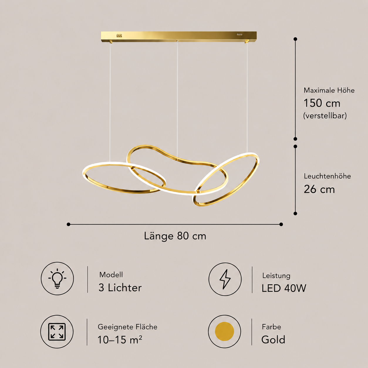 Saint-Germain – Design Pendelleuchte Metall Modern – Esstisch