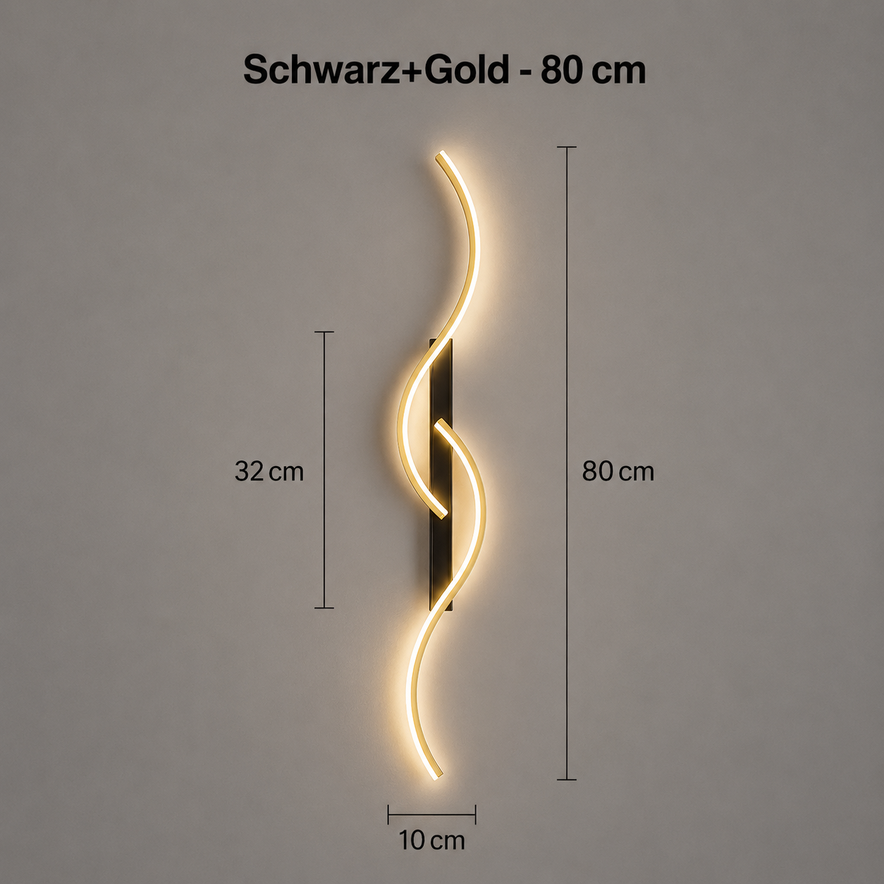Élysée – LED Wandleuchte Vertikal Gold Schwarz