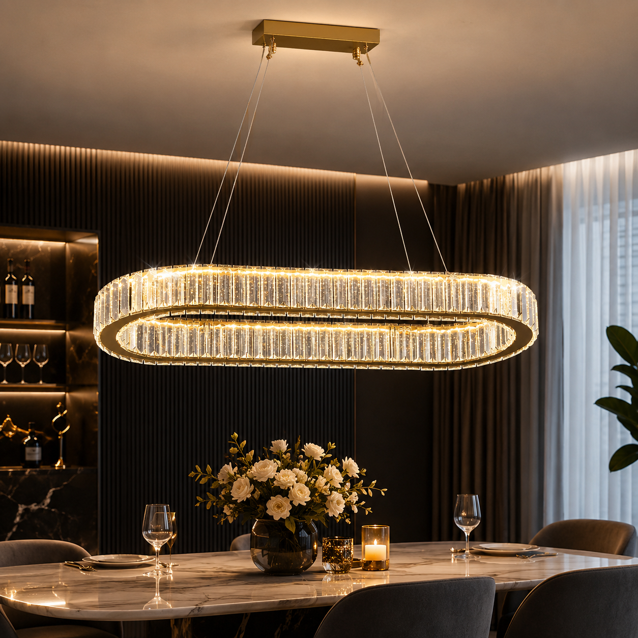 Versailles – Kristall Kronleuchter Gold Chrom – Modern