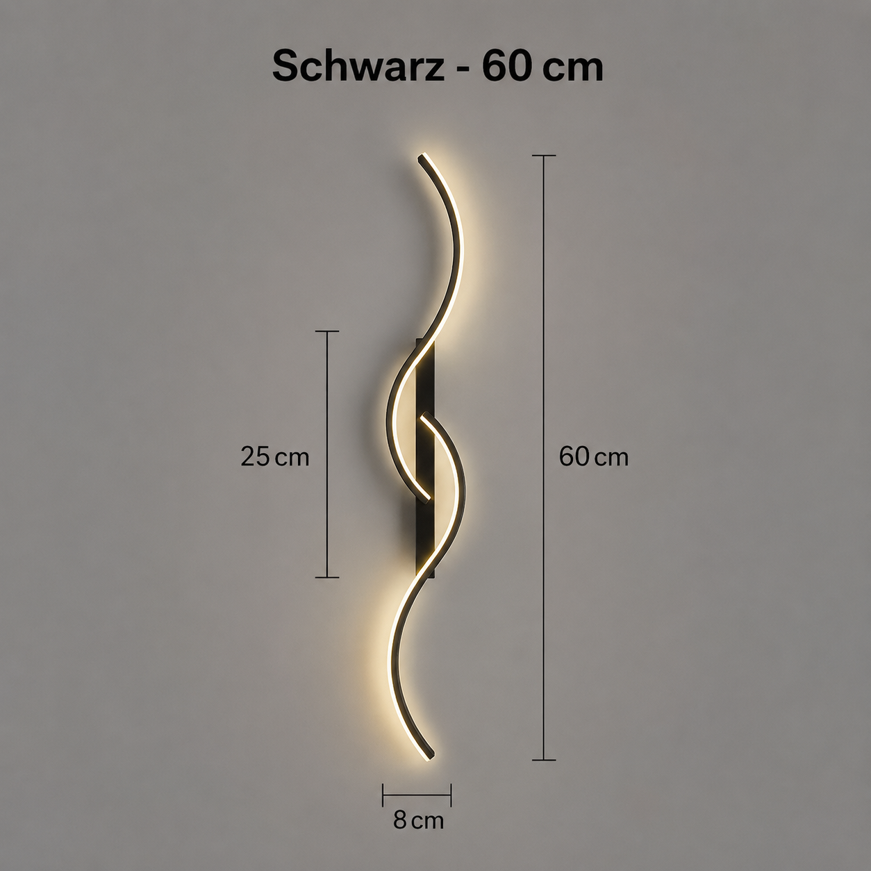 Élysée – LED Wandleuchte Vertikal Gold Schwarz