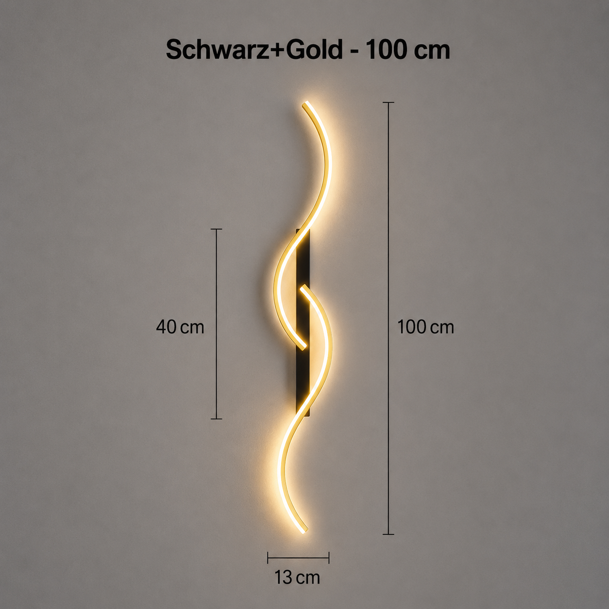 Élysée – LED Wandleuchte Vertikal Gold Schwarz
