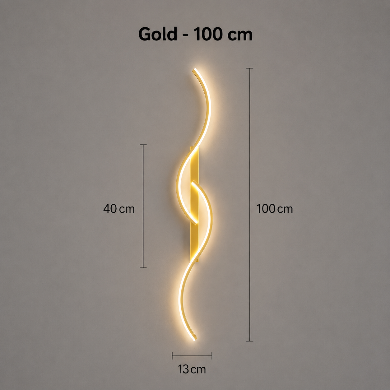 Élysée – LED Wandleuchte Vertikal Gold Schwarz