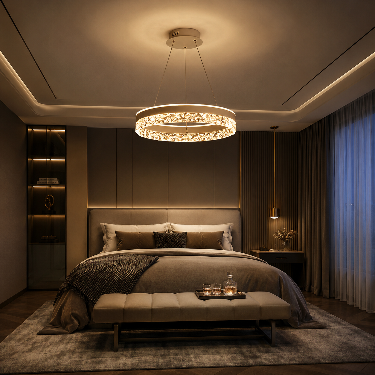 Rivoli – Deckenleuchte Modern Schwarz Weiß Gold