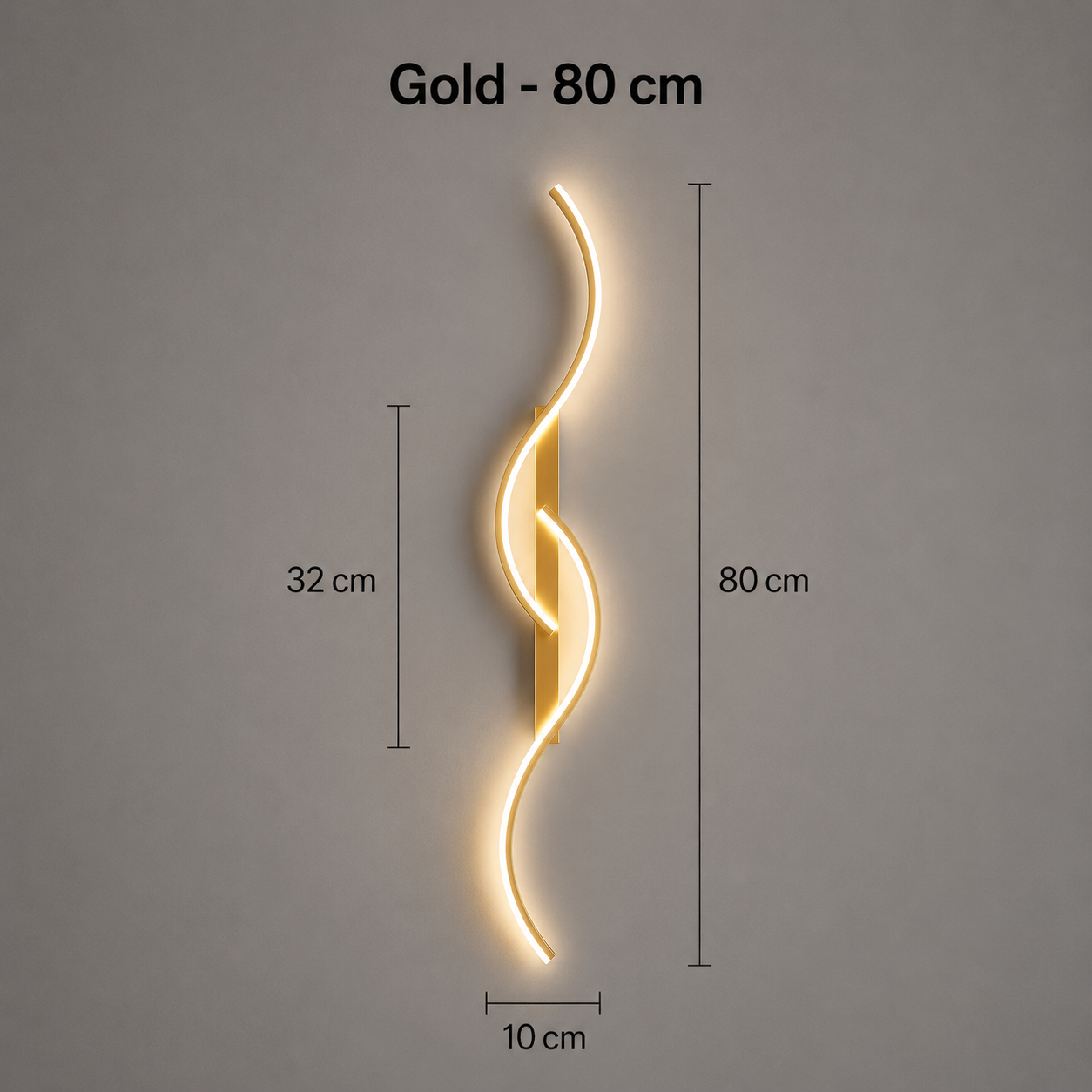 Élysée – LED Wandleuchte Vertikal Gold Schwarz